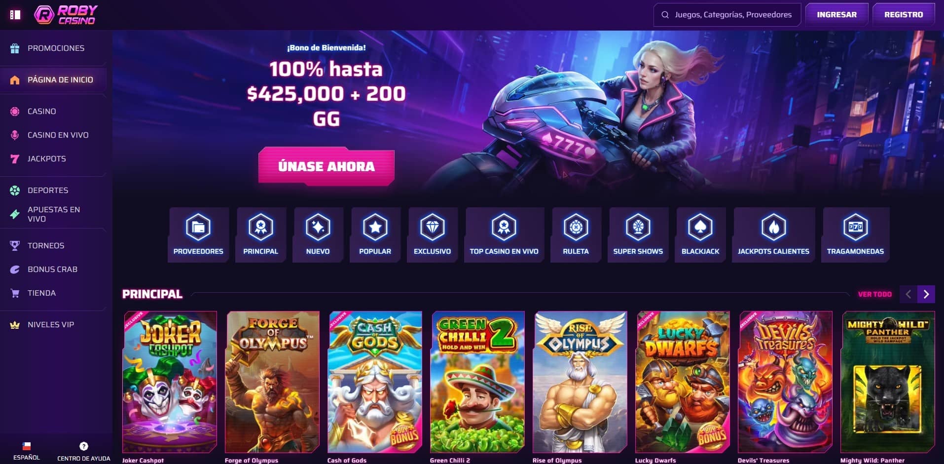 Ingresa al sitio web de Roby Casino y haz clic en Registro Ingresa al sitio web de Roby Casino Online Chile y haz clic en Registro