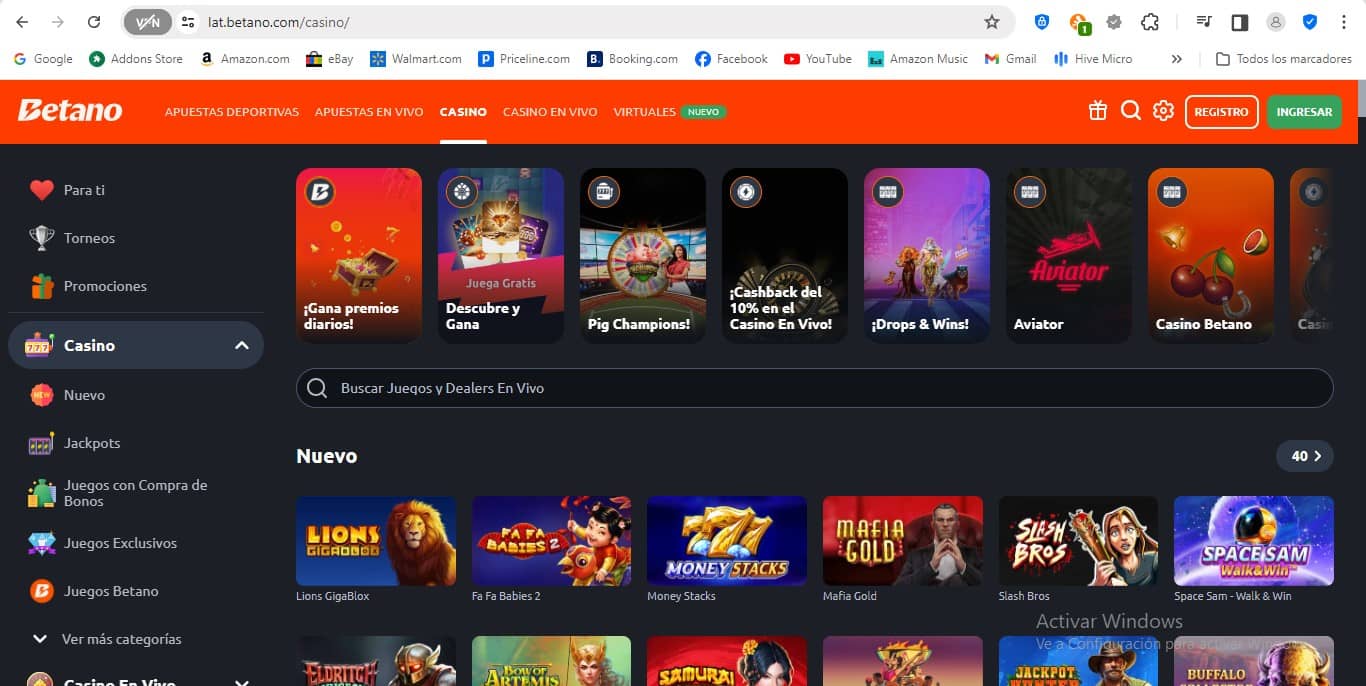 juegos de casino Betano online chile